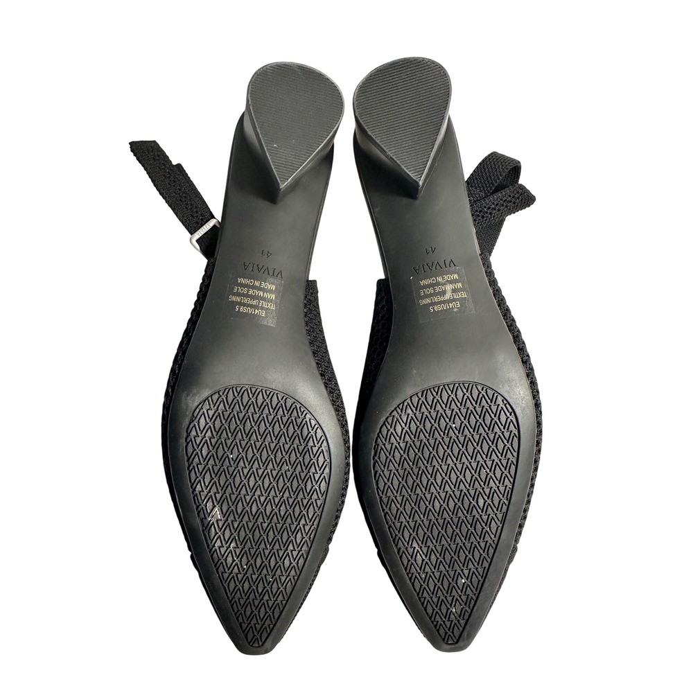 Vivaia Leah Pro Pointed Toe Slingback Sandal Size 41 9.5 Black Knit Arch Support - Picture 10 of 10